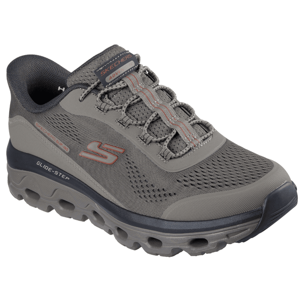 Mens Skechers Slip Ins Glide Step Sole Trainers - Taupe