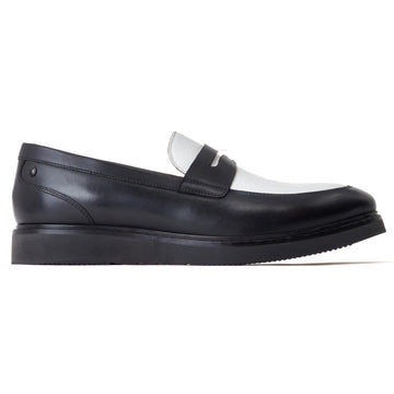 Mens Base London Sid Loafers - Black and White