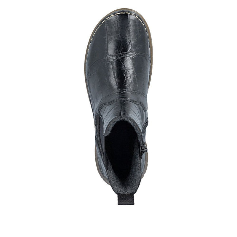 Womens Rieker 53651 Black Boots - Black