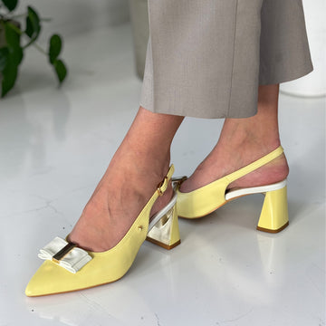 Womens Kate Appleby Sunflower Yellow Fitzwarren Sling Back Shoe Heels - Sunflower Yellow
