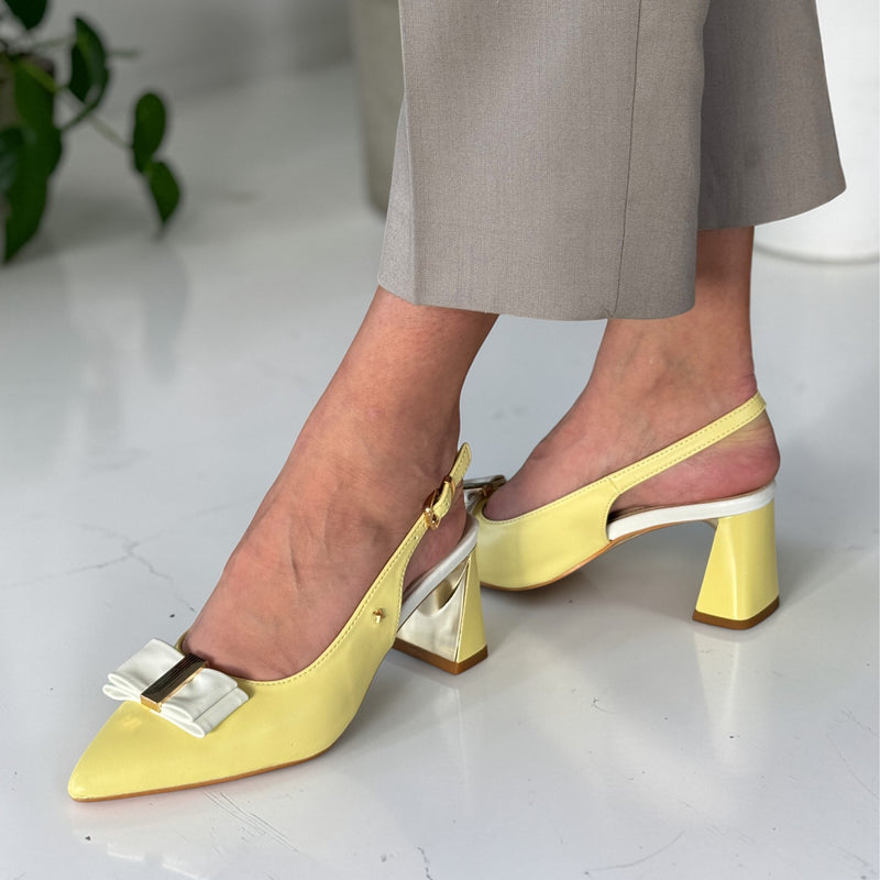 Womens Kate Appleby Sunflower Yellow Fitzwarren Sling Back Shoe Heels - Sunflower Yellow