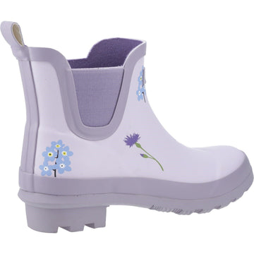 Womens Cotswold Wildflower Ankle Wellingtons - Lilac