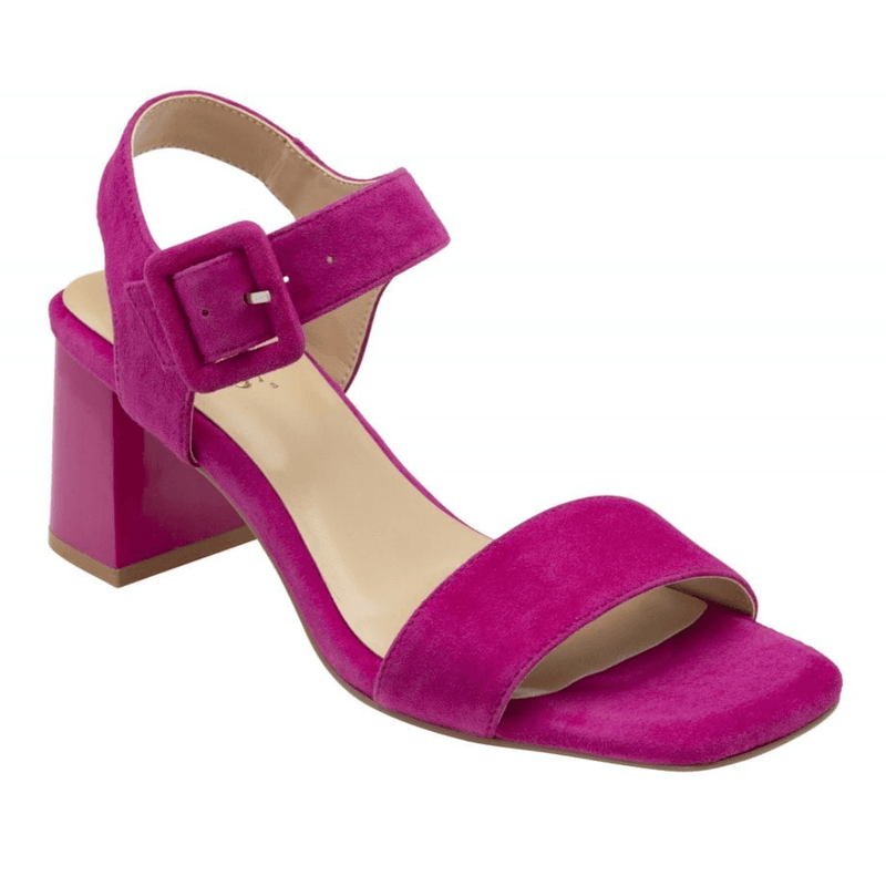Womens Lotus Norah Suede Open Toe Block Heel Sandals - Pink - Pink