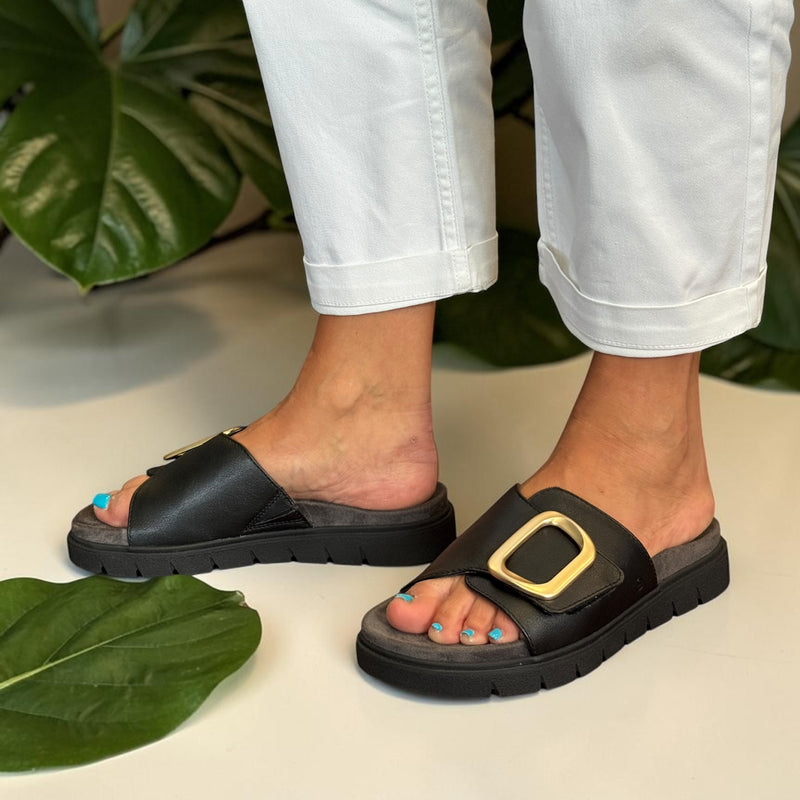Womens Jana 27561 Black Sandals - Black