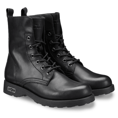 Womens Cult Ladies Zeppelin Black Biker Boots - Black
