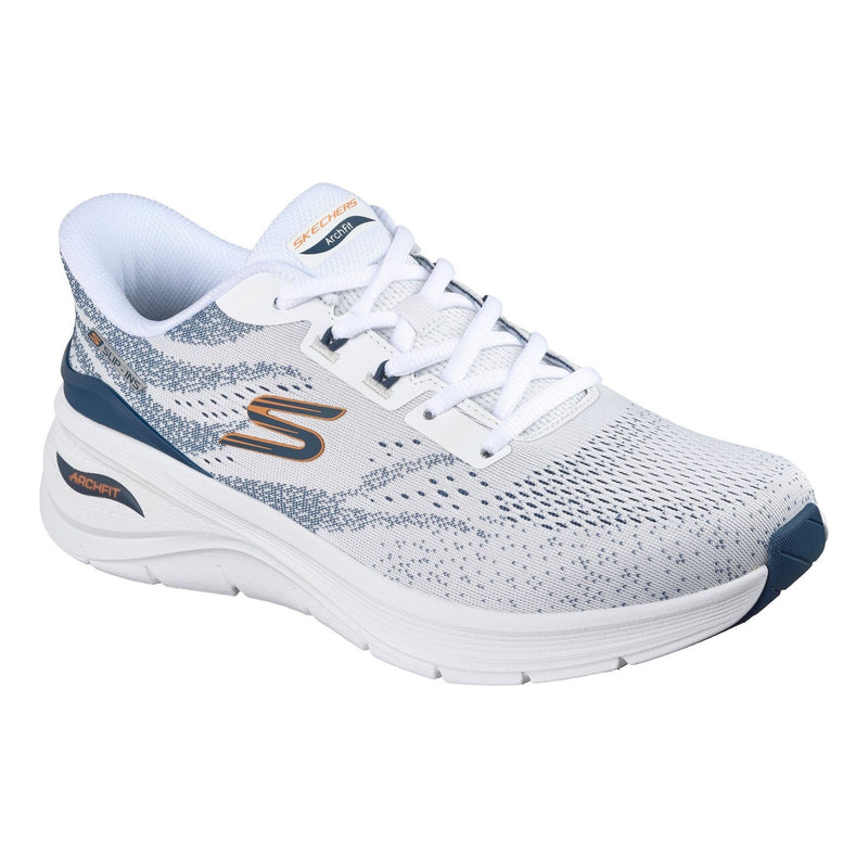 Mens Skechers Arch Fit 3.0 Slip-Ins Trainers - White / Navy