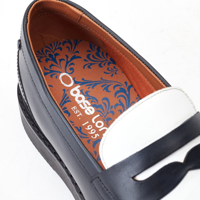 Mens Base London Sid Loafers - Black and White
