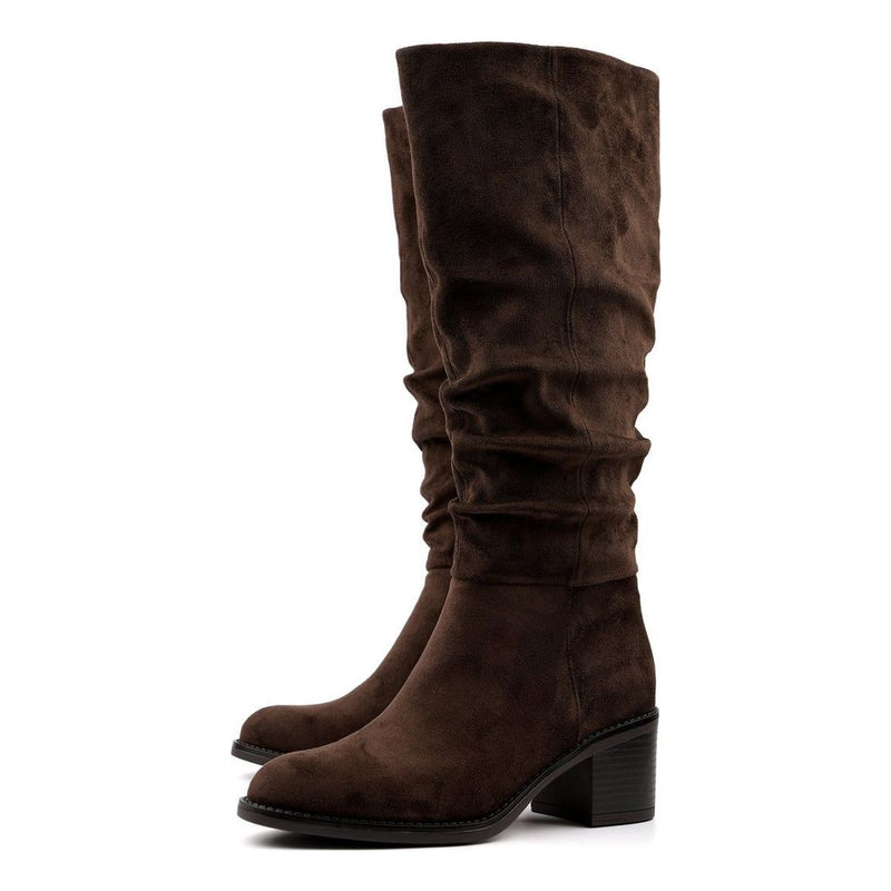 Womens Lunar Kristen Scrunch Long Boots - Brown