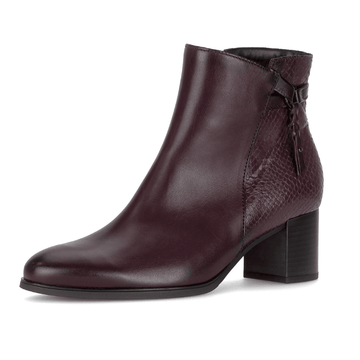 Womens Gabor 75.692 Block Heel Ankle Boots - Burgundy