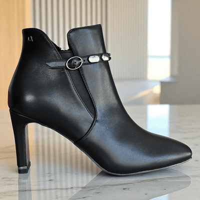 Womens Una Healy All These Years Black Heeled Boots - Vinyl