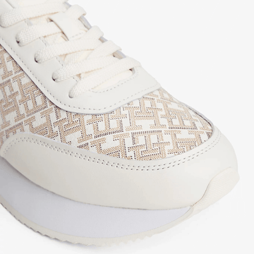 Womens Tommy Hilfiger Monogram Chunky Court Trainers - Ivory Silk