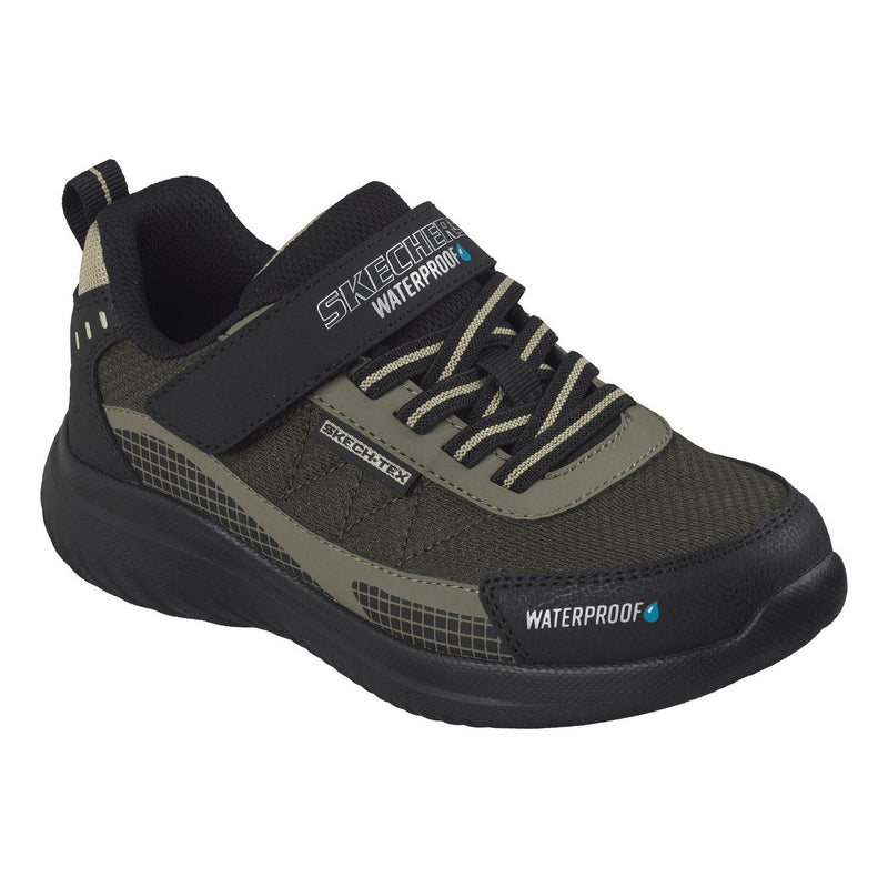 Little Kids Boys Skechers Bounder 2.0 - Aqua Pace Black / Olive Waterproof Trainers - Black / Olive