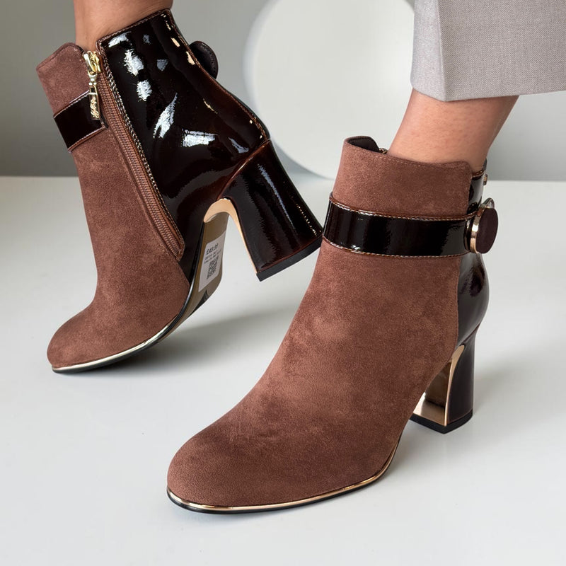 Womens Kate Appleby Alconbury Fudge Mix Ankle Block Heel Boots - Fudge Mix