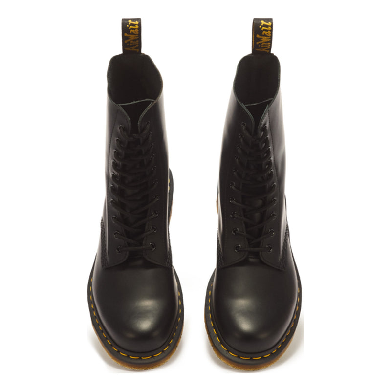 Unisex Dr. Martens 1490 Smooth Leather Black High Lace Up Ankle Boots - Black