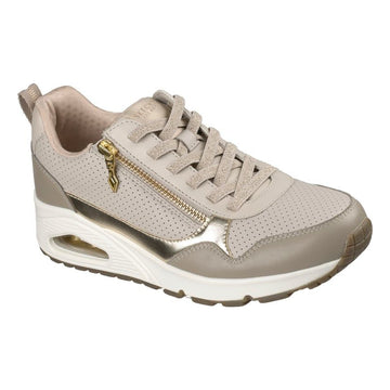 Womens Skechers 177873 Uno Metallic Trainers - Taupe