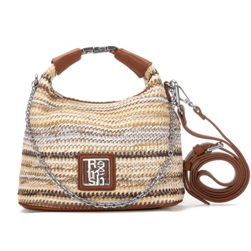 Womens Refresh 183393 Beige Multi Raffia Handbag - Beige Gold