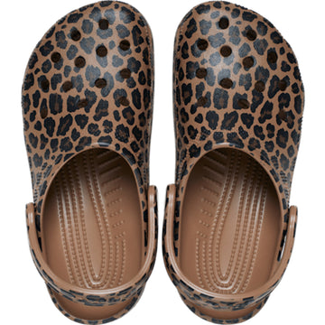 Womens Crocs Sepia Leopard Classic Animal Clogs - Sepia Leopard