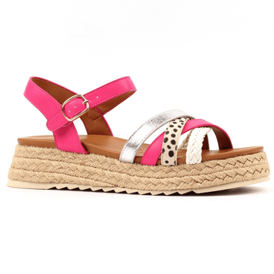 Womens Lunar Flick and Spotty Platform Sandals - Fuchsia