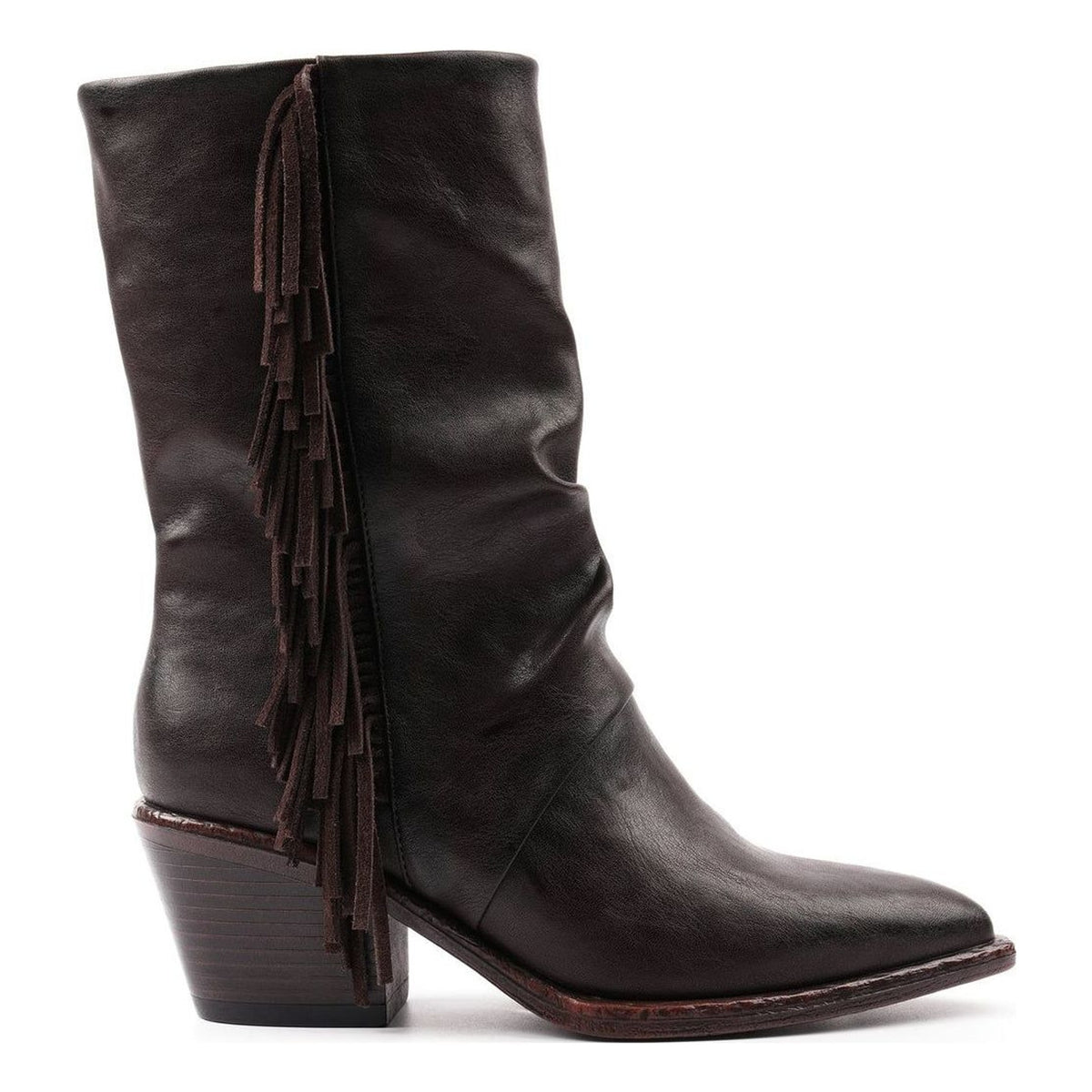 Womens Lunar Shyanne Brown Western Heel Ankle Boots