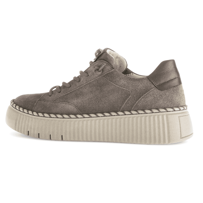 Womens Gabor 73.243 Elastic Lace Trainers - Taupe