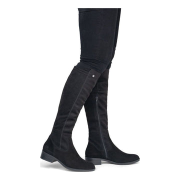 Womens Remonte D3U70 Black Long Boots - Black
