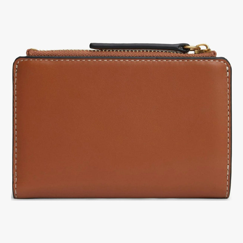 Womens Tommy Hilfiger Bifold Script Cognac Leather Purse - Cognac