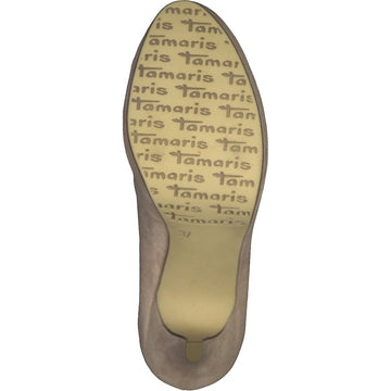 Womens Tamaris Taggia High Heeled Platform Court Shoes - Rose Beige - Rose