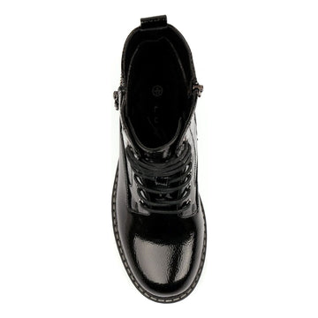Womens Lunar Allison Patent Ankle Boots - Black
