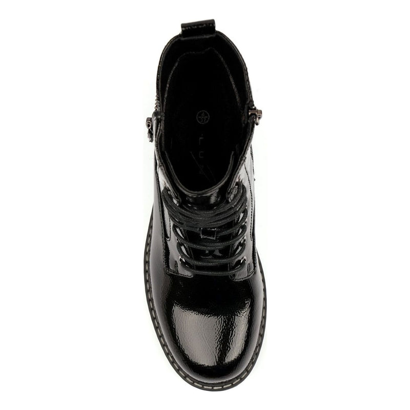 Womens Lunar Allison Patent Ankle Boots - Black