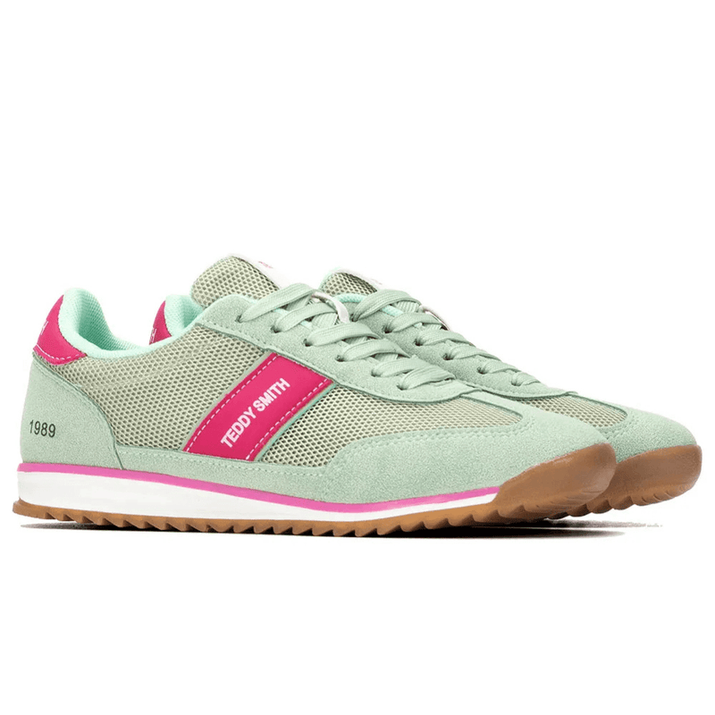 Womens Teddy Smith 120549 Suede Trainers - Aqua