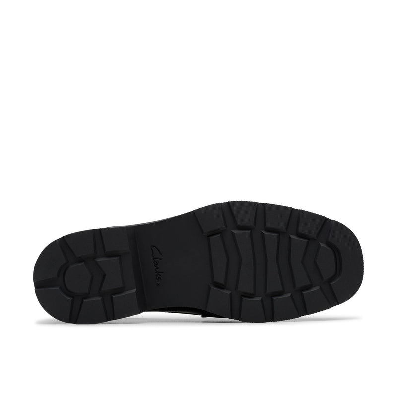 Girls Clarks Lauryl Tassel School Shoes - Black