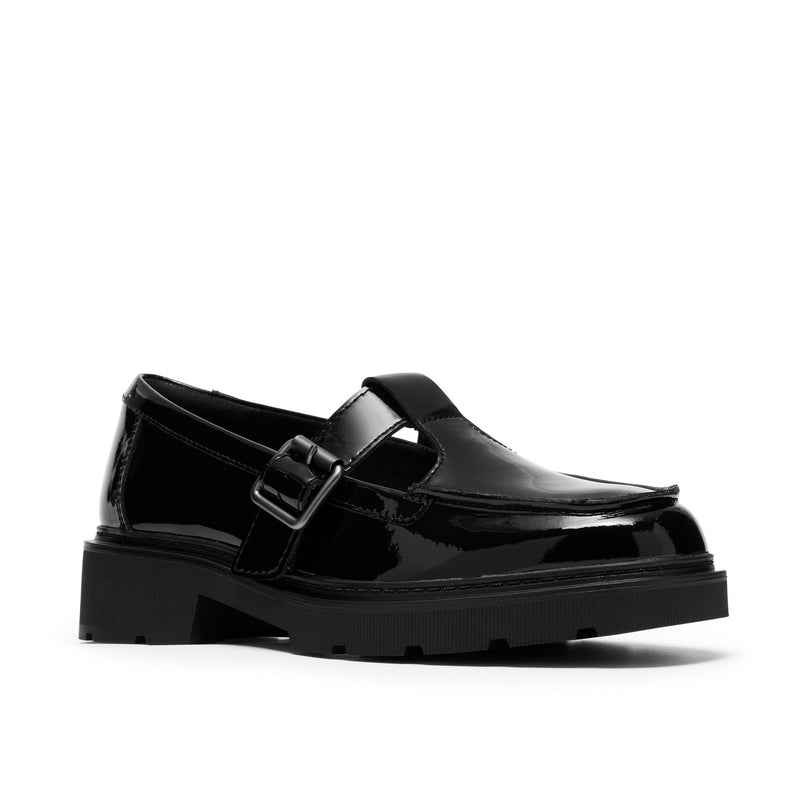 Girls Clarks Lauryl Bar School Shoes - Black Patent