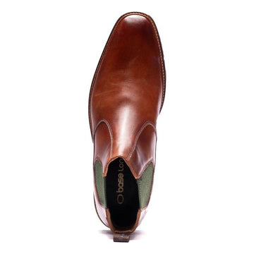 Mens Base London Kensington Leather Chelsea Boots - Washed Tan