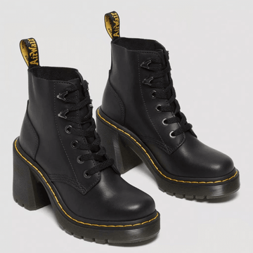 Womens Dr Martens Jesy Sendal Leather Heel Boots - Black