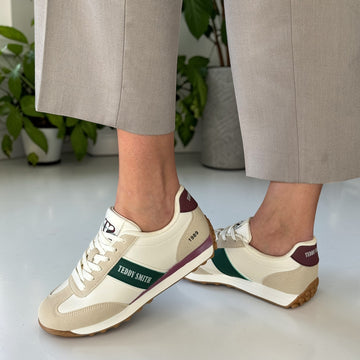 Womens Teddy Smith 120548 Cream"1989" Trainers - Beige Gold