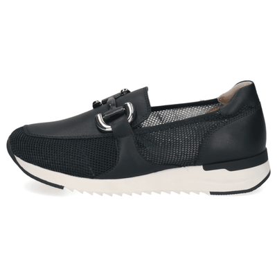 Womens Caprice 24536 Mesh Sporty Wedge Loafers - Navy