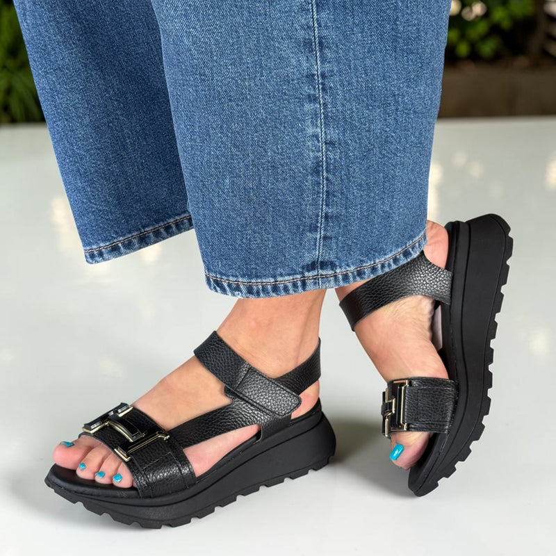 Womens Oh! My Sandals 5953 Wedge Sandals - Black