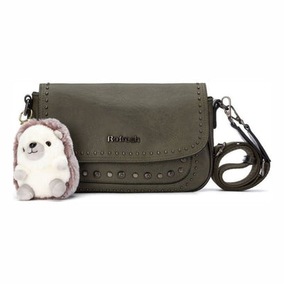 Womens Refresh 183439 Faux Leather Crossbody Bag - Khaki