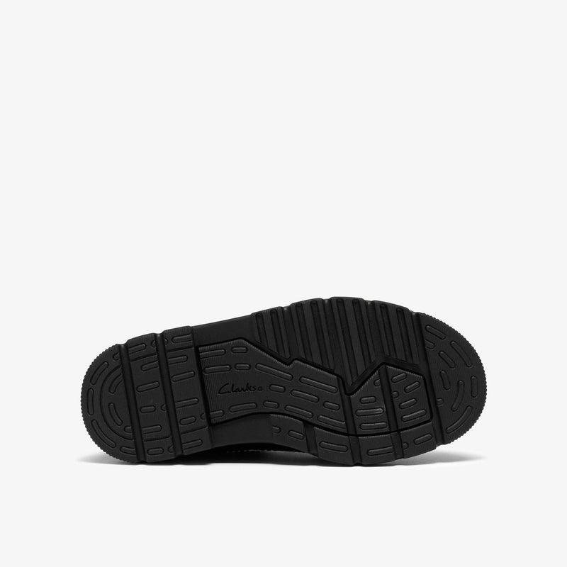 Boys Clarks Lorcam Lane Junior Black School Shoes - Black Leather