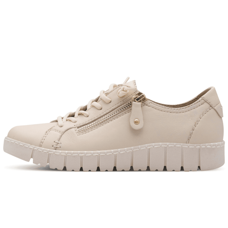 Womens Jana 23704 Side Zip Chunky Trainers - Beige Gold