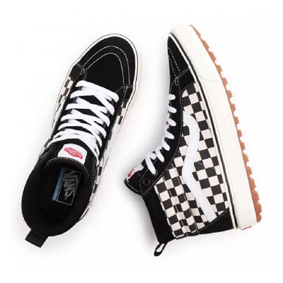 Mens Mes Vans Sk8-Hi Mte-1 All Weather Hi Top Trainers - Black Checkerboard