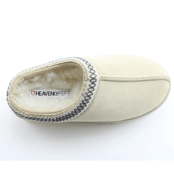 Womens Heavenly Feet Ice Fur Lined Mule Slipper - Beige