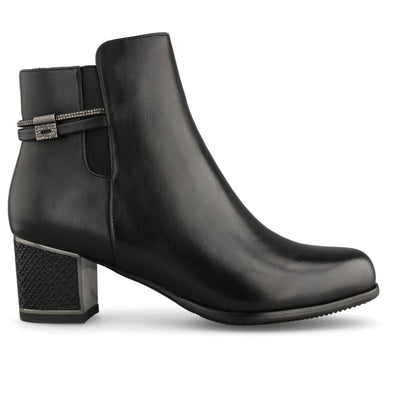 Womens Redz A6165 Block Heel Ankle Boots - Black