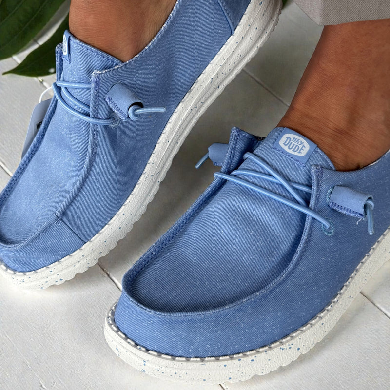 Womens HEYDUDE Wendy Stretch Canvas - Hydrangea Blue