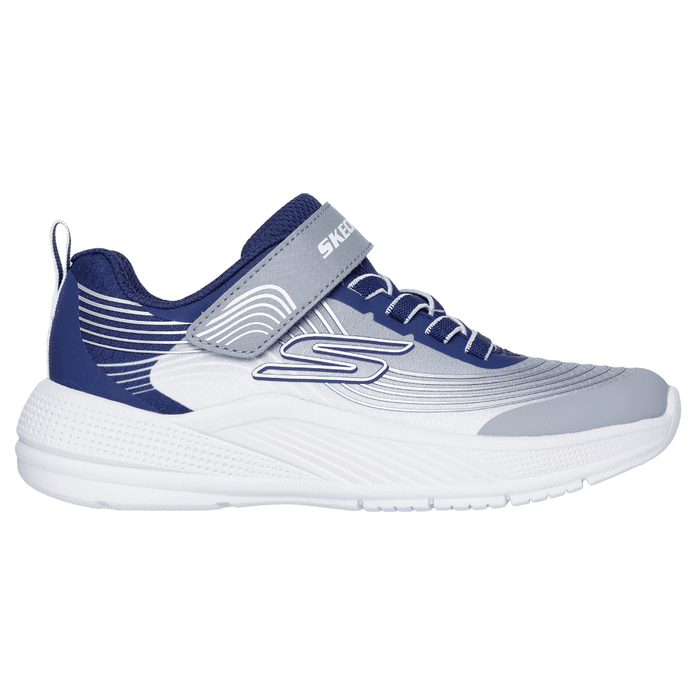 Boys Skechers Microspec Advance in Navy & Grey