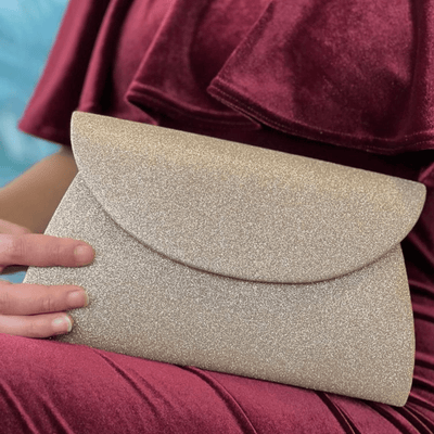 Womens Lunar Ladies Sariyah Gold Glitter Clutchbag - Gold