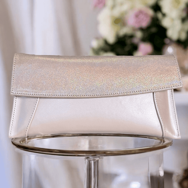 Womens Emis Ladies Pearl Clutch Bag - Beige Pearl