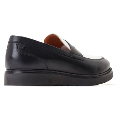 Mens Base London Sid Loafers - Black and White