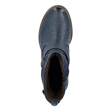 Womens Rieker 74857 Navy Fleece Lined Ankle Boots - Navy