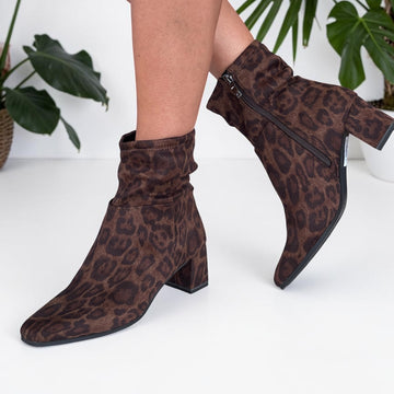 Womens Caprice 25304 Leopard Stretch Boots - Leopard Stretch